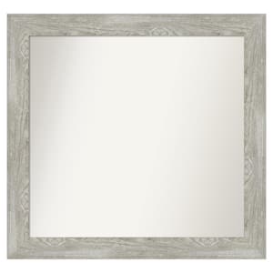 Dove Greywash 38 in. x 36 in. Custom Non-Beveled Distressed Recyled Polystyrene Bathroom Vanity Wall Mirror