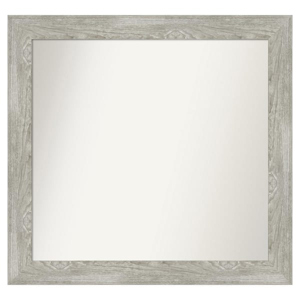Amanti Art Dove Greywash 38 in. x 36 in. Custom Non-Beveled Distressed Recyled Polystyrene Bathroom Vanity Wall Mirror