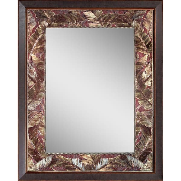 Deco Mirror Tropical 27 in. x 35 in. Leaf Mirror in Bronze Copper