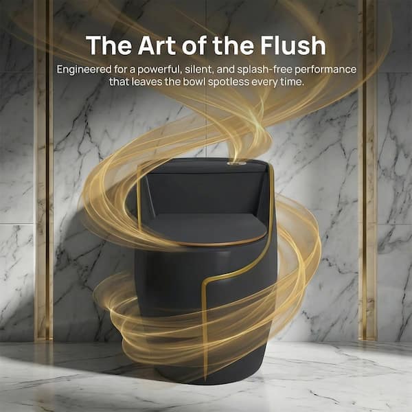 LUXSHERY 12 in. Rough In 1-Piece Toilet 1.45 Gal. GPF Elongated