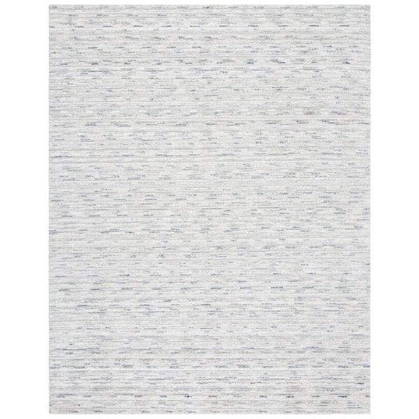 Elements 9 ft. x 12 ft. Blue/Ivory Striped Marle Area Rug