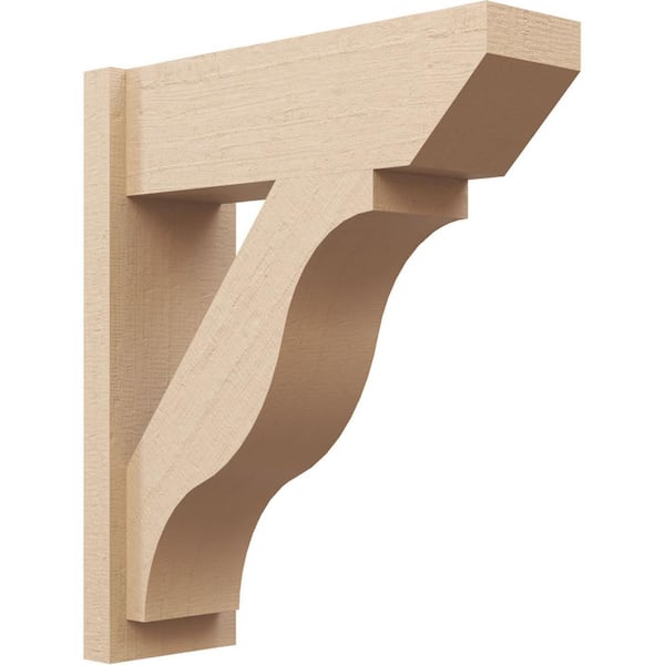 Ekena Millwork 8 in. x 28 in. x 24 in. Funston Slat Rough Cedar Woodgrain Timberthane Polyurethane Outlooker, Primed Tan