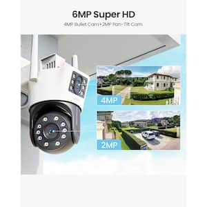 C298 SE 6MP Plug-In WiFi Outdoor Home Security Camera, 4mm Dual-Lens(4MP plus 2MP), 360° PTZ, AI Human/Vehicle Detection