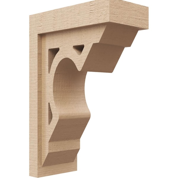 Ekena Millwork 5 in. x 15 in. x 10 in. Classic Sheridan Rough Cedar Woodgrain TimberThane Corbel, Primed Tan