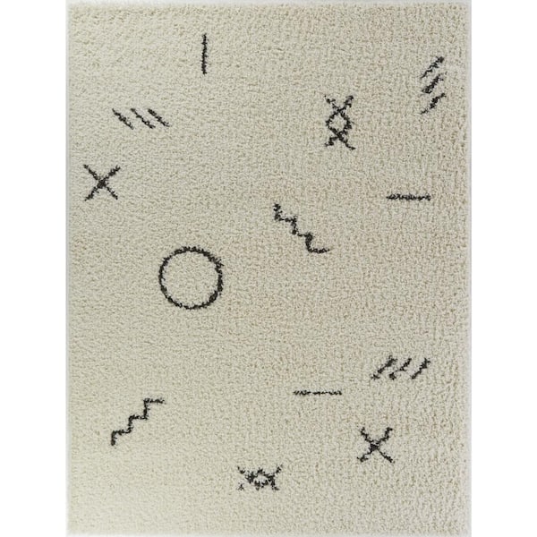 BALTA Mika Cream 8 ft. x 10 ft. Tribal Shag Area Rug