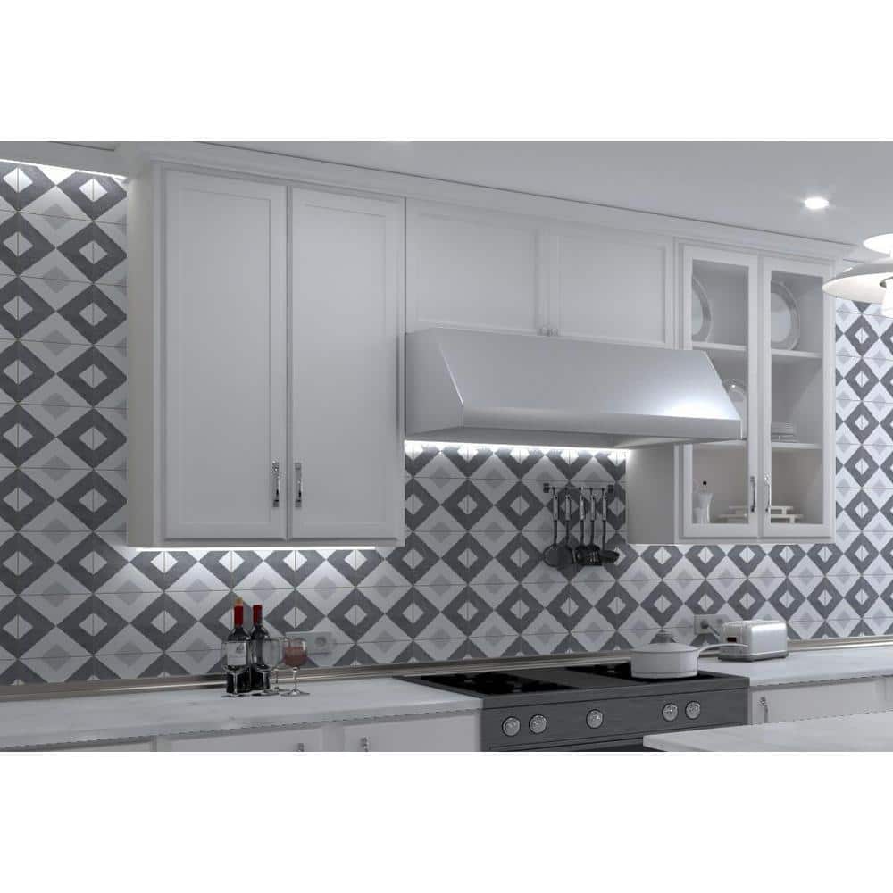 Luv Tender 8" Gray Glazed Porcelain Tile
