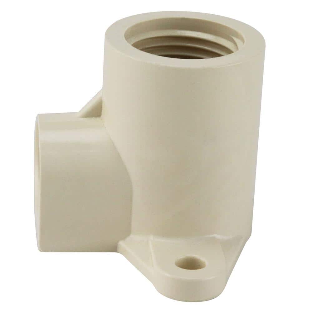 Apollo 1/2 in. x 1/2 in. Solvent Weld CPVC 90-Degree CTS x FNPT Drop Ear Elbow, White -  CPVCDEE12W