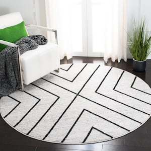 Adirondack Ivory/Gray 6 ft. x 6 ft. Arrow Round Area Rug