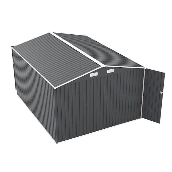 9x11 ft. Outdoor Utility Tool Shed, Metal Storage Shed with 3