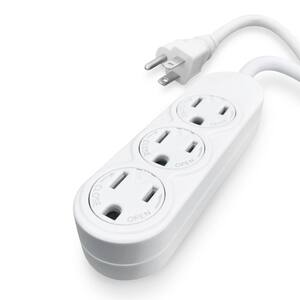 6 ft. 14/3 Indoor/Outdoor 3-Outlet Extension Cord, White