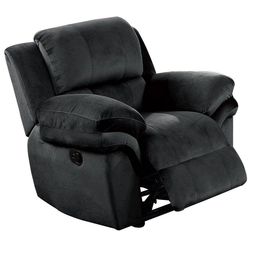 Benjara Gray Fabric Power Recliner with Pillow Top Arms BM232422 The Home Depot