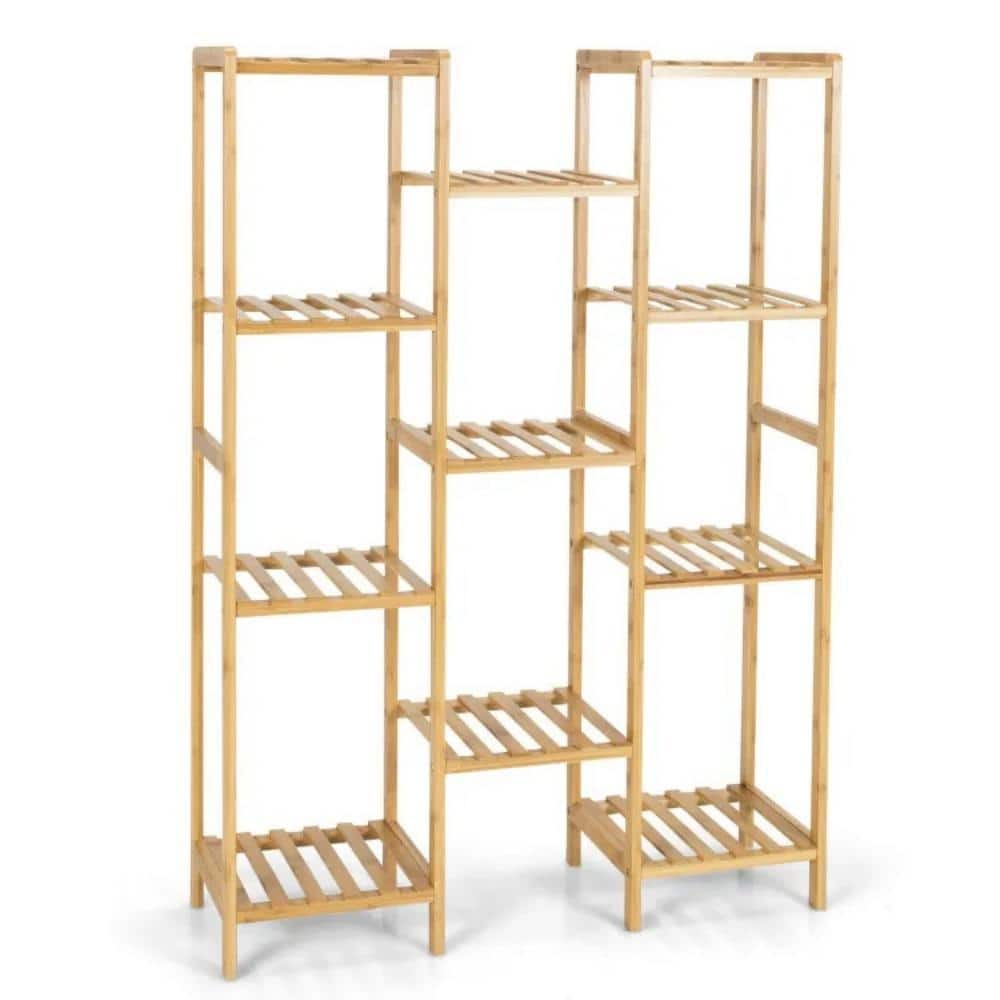 4-Tier Bamboo Wood Plant Stand for Living Room Balcony Garden