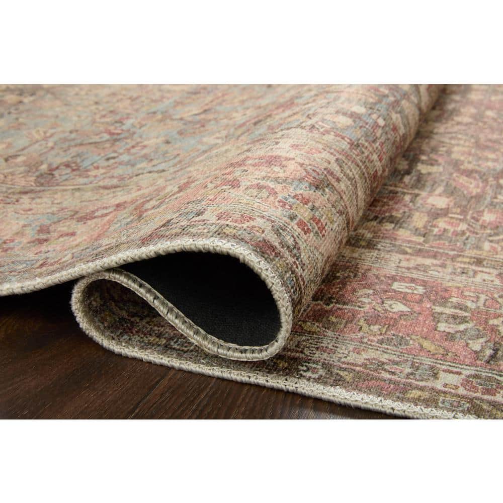 Adrian Blue and Clay Hand-knotted Synthetic Rug