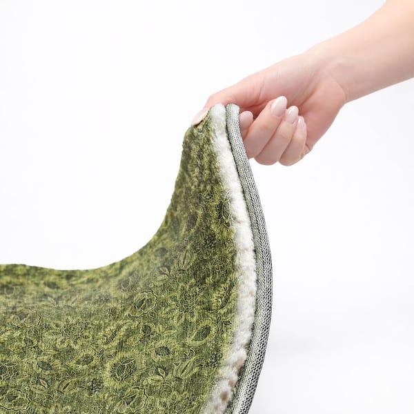 Dream Shag Premium Machine Washable Abstract ADS661 Olive 10 ft. x 14 ft. Area Rug