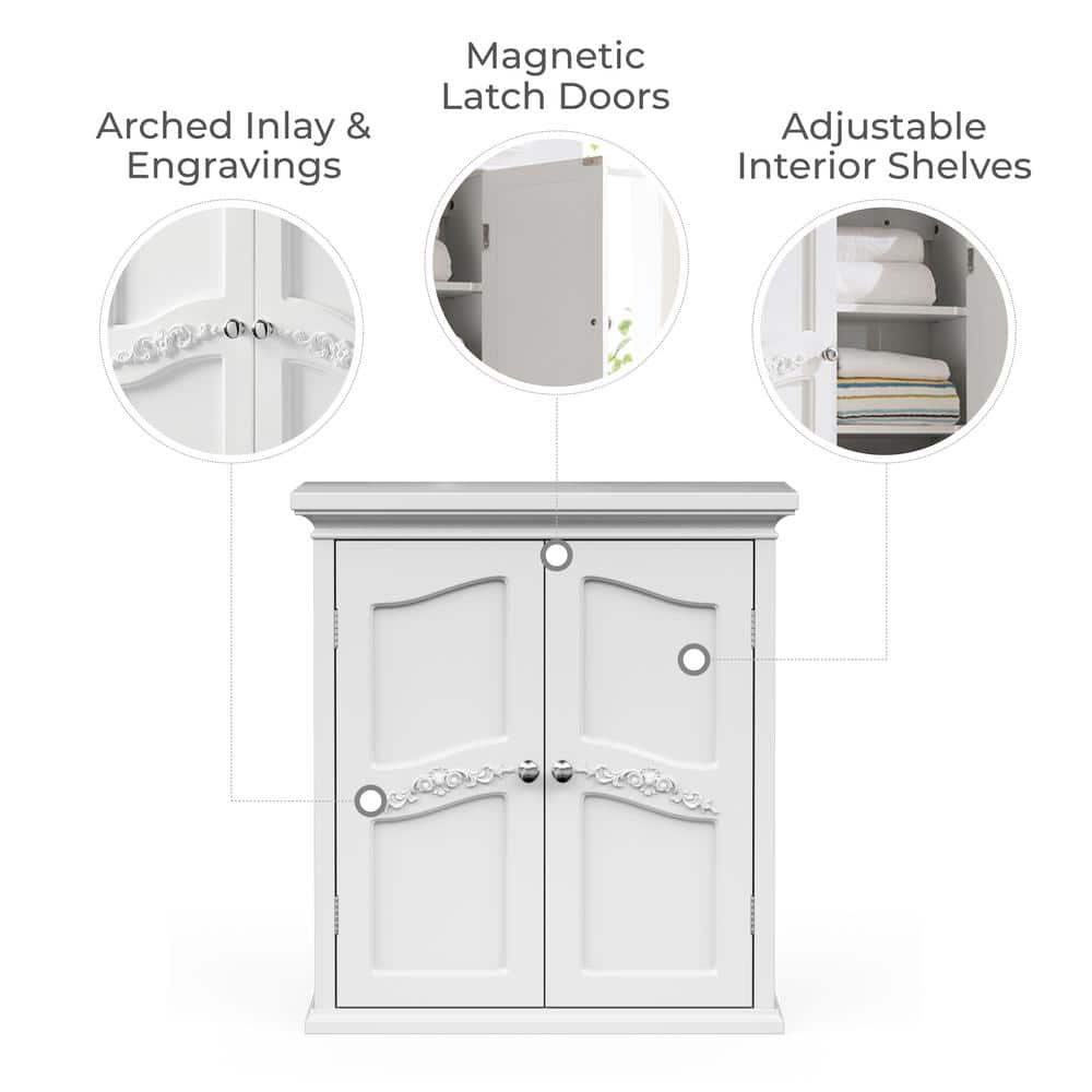 Versailles Elegant White 22" Engineered Wood Wall Cabinet