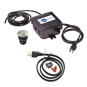 3 ft. Power Cord Kit & Dual Outlet Sink-Top Air Switch Kit w/ Satin Nickel Button for InSinkErator Garbage Disposal