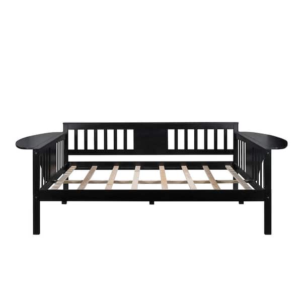 Donason Espresso Full Size Daybed with Wood Slat Support (with rails)