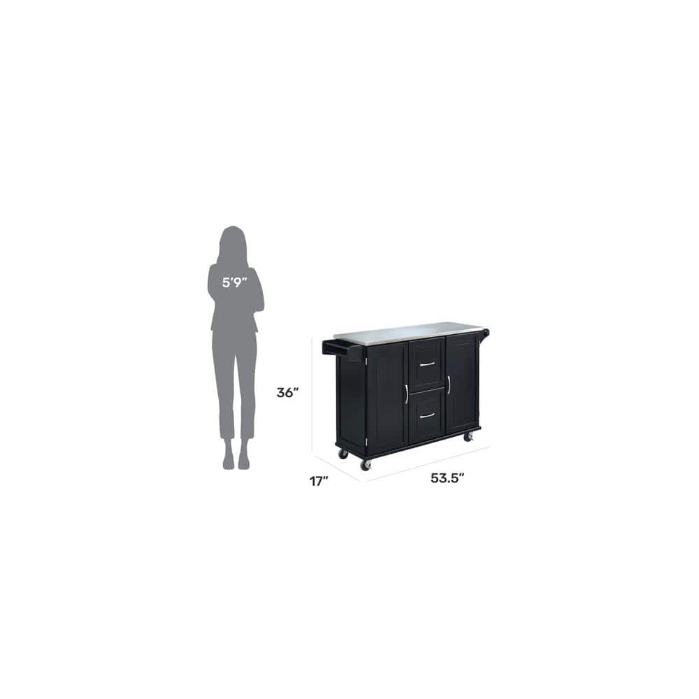 Rectangular Stainless Steel Kitchen Cart with Spice Rack and Storage