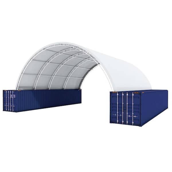 40 ft. x 40 ft. Outdoor White Steel Canopy Shelter with 22 oz PVC