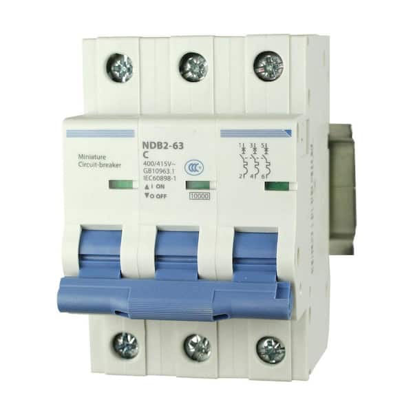 Automation Systems Interconnect 50 Amp, 480-Volt AC, 3 Pole, DIN Rail Mount Miniature Circuit Breaker, Trip Curve: C, UL1077