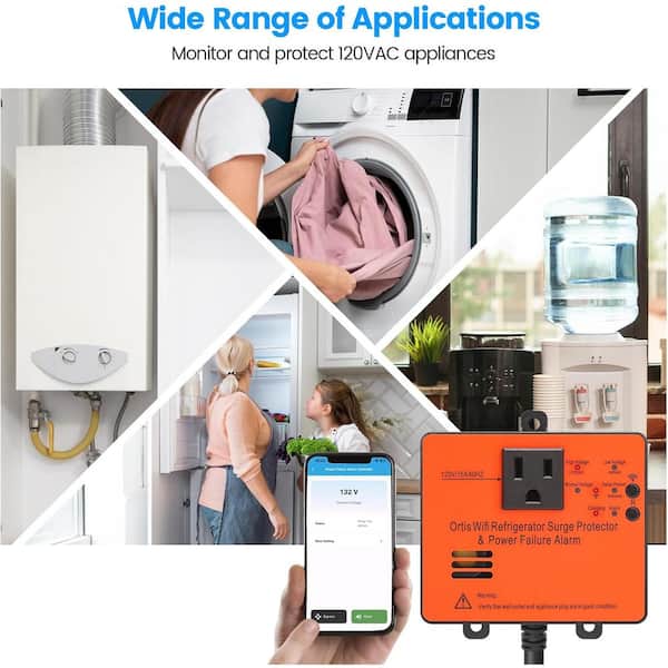 Lukyamzn - Wi-Fi Smart Power Failure Alarm Outlet with Surge Protector, Monitor and Control Via App