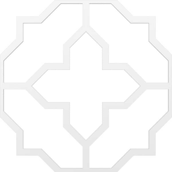 Ekena Millwork Large Laird Fretwork 3/8 in. x 6 ft. x 6 ft. White PVC Decorative Wall Paneling 1-Pack