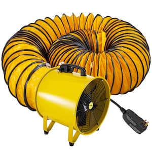 Pivoting Utility Blower Fan 16 in. 1100 Watt 2160 3178 CFM High Velocity Ventilator with 32.8 ft. Duct Hose for Jobsite