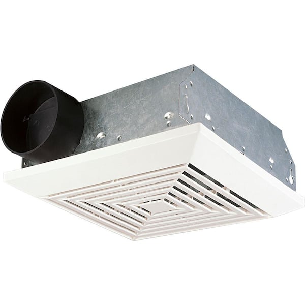 Progress Lighting 8-1/2 in. 50 CFM White Ceiling/Wall Single Speed Exhaust Fan with No Light