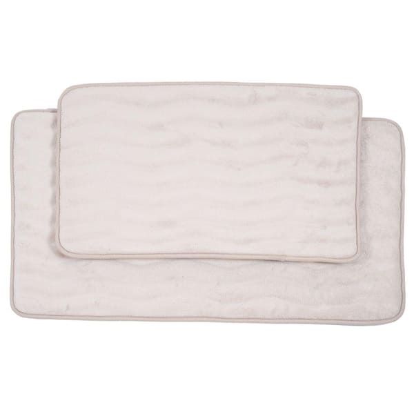 Lavish Home 2-Piece Ivory Memory Foam Bath Mat Set