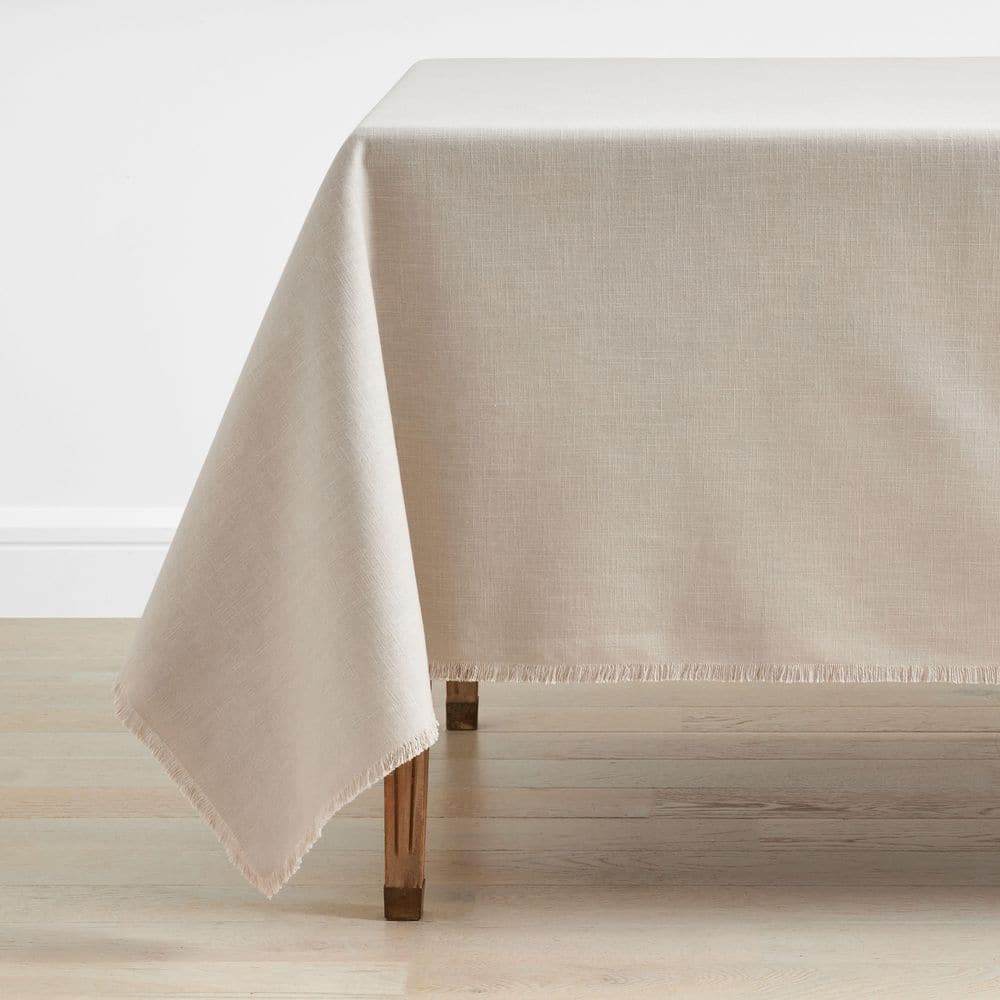 Company Cotton Solid Fringe 70 in. W x 108 in. L Putty Tablecloth price history on PriceWatchPro
