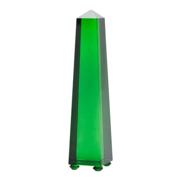 A & B Home 12 in. Green Alighieri Solid Obelisk