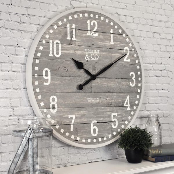 FirsTime & Co. Arlo Gray 20 in. Wall Clock