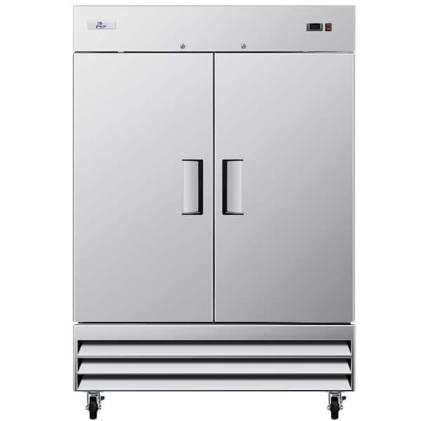 55 in. W 47 cu.ft. NSF Commercial Auto-Defrost 2-Door Refrigerator in Stainless Steel