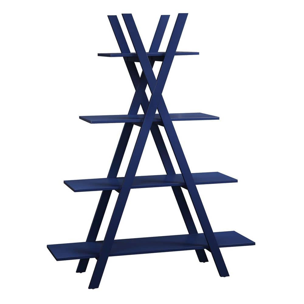 Oxford White 4-Tier Open Concept Ladder Bookshelf