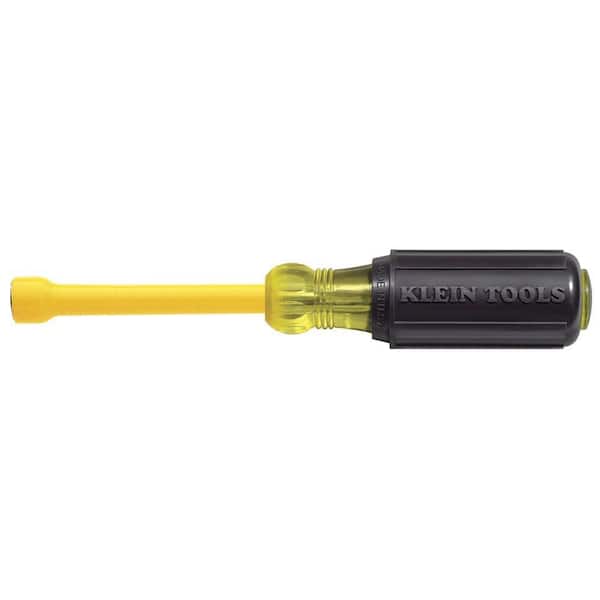 Klein Tools 3/8 in. Coated Nut Driver with 3 in. Hollow Shaft- Cushion Grip Handle