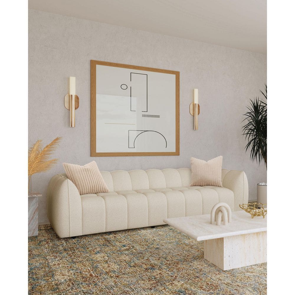 Coaster Winchester 112 in. Round Arm Boucle Fabric Upholstered