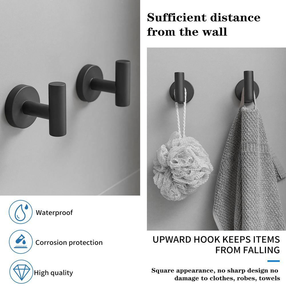 Matte Black Stainless Steel 4-Piece Bathroom Hardware Set