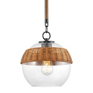 Devon 60-Watt 1-Light Black Modern Pendant Light, No Bulb Included