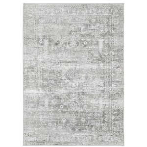 Maya Gray/Ivory 7 ft. 6 in. x 10 ft. Distressed Oriental Area Rug