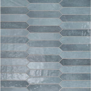 Take Home Sample - Lakeview Denim Picket 2.5 in. x 13 in. Glossy Ceramic Wall Tile