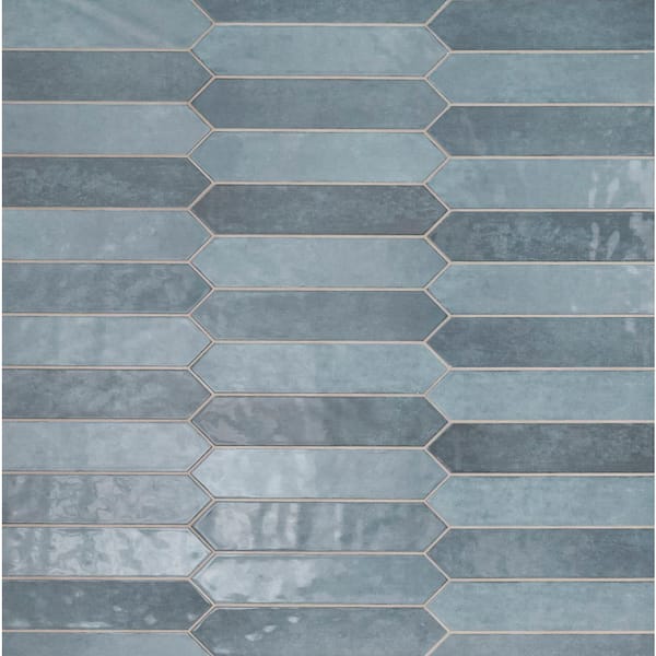MSI Take Home Sample - Lakeview Denim Picket 2.5 in. x 13 in. Glossy Ceramic Wall Tile