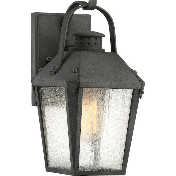 Quoizel Carriage 1-Light Black Outdoor Wall Lantern Sconce