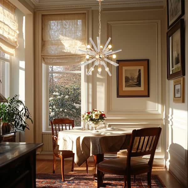 Jojospring Phoebe W 9-Light Glossy Rose Gold Glass Bar