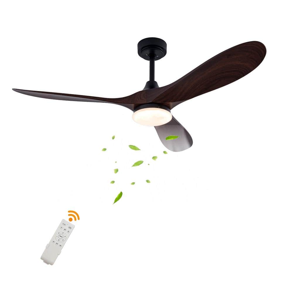 52 in. Indoor Black Modern 6-Speed Ceiling Fan with Integrated LED Light Source and Reversible Motor price history on PriceWatchPro