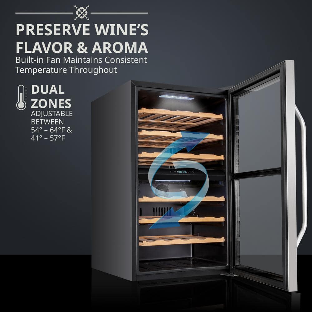 Ivation Ivation Dual Zone 19.5'' Freestanding 43 Bottle Wine Refrigerator