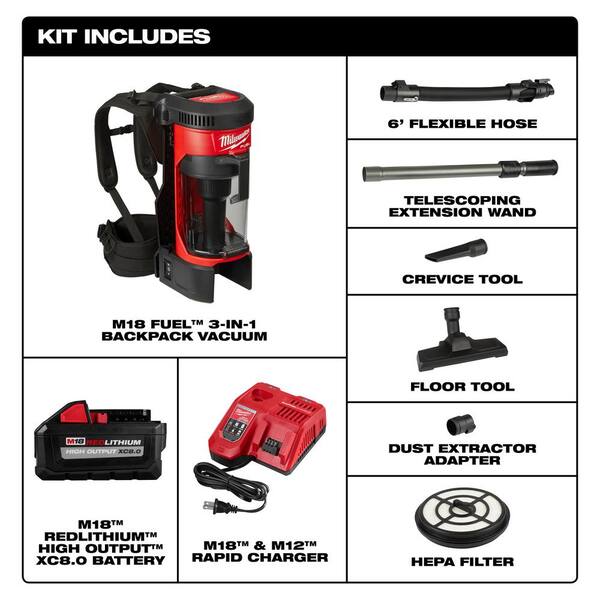 milwaukee m18 backpack vacuum