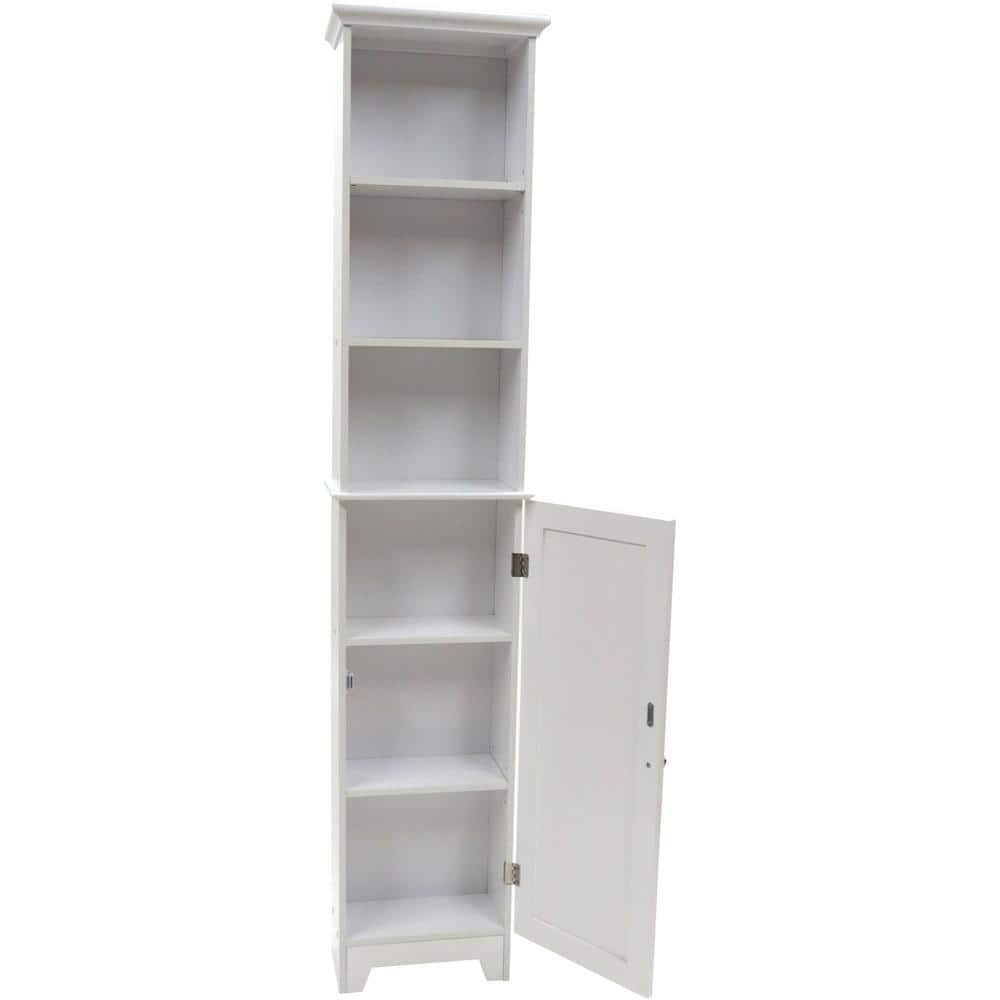Contemporary Country White Shaker 65" Tall Floor Shelf