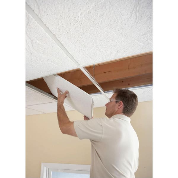 USG Ceilings 4-ft x 2-ft White Mineral Fiber Drop Ceiling Plank (6-Pack, 48-sq ft / Case)