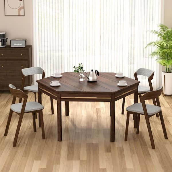 VEIKOUS 62.2 in. W 4-6-Player Wood Poker Table with Removable Top