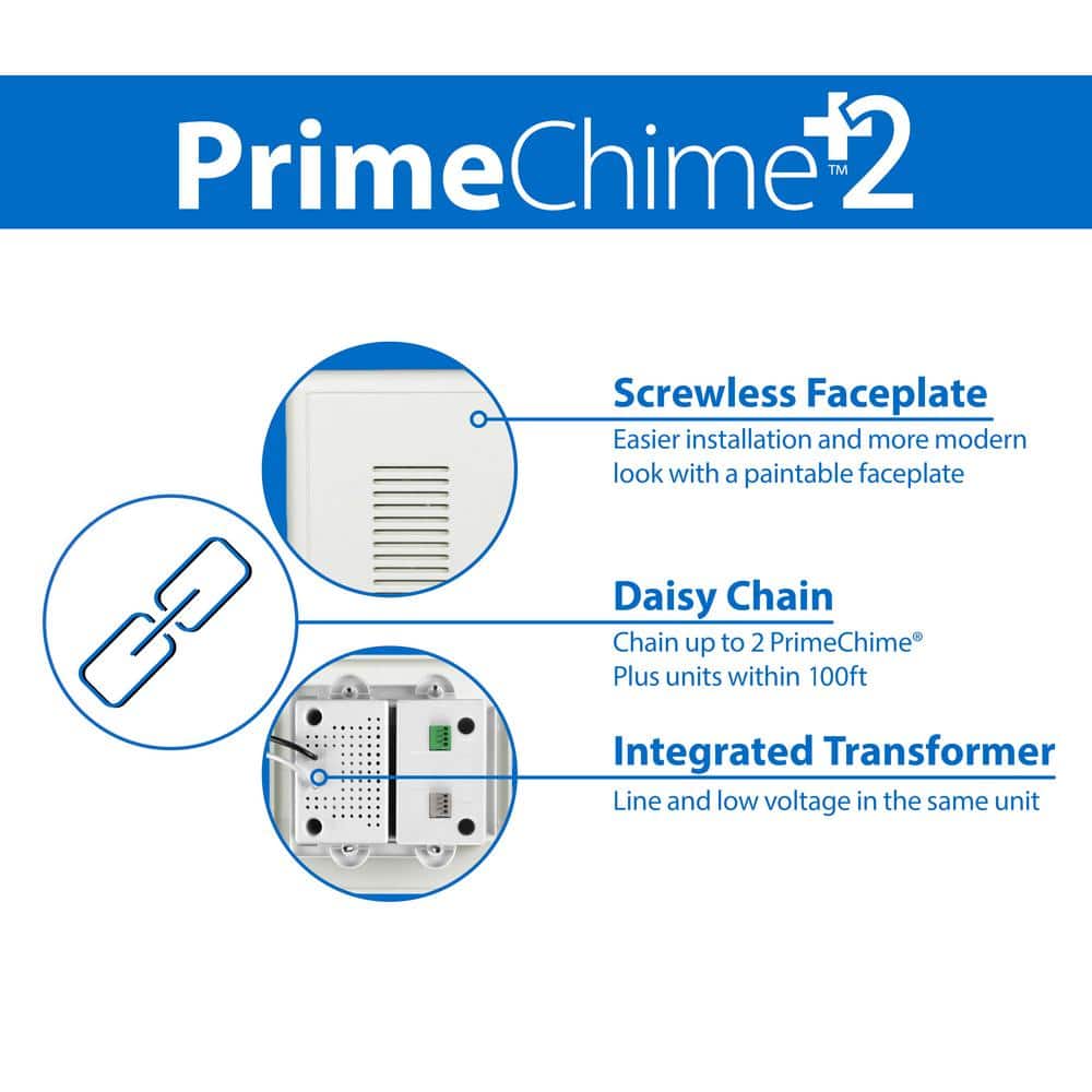 White and Black Modern Wired Doorbell Chime Kit